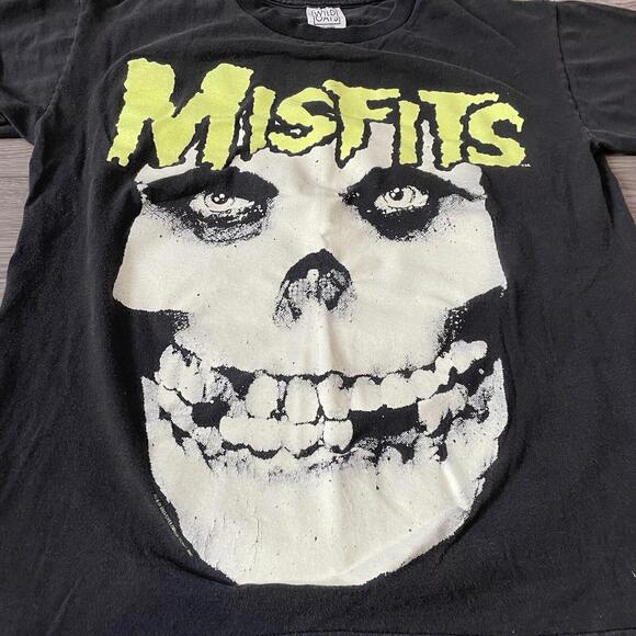 Vintage 1997 Misfits Double Sided Fiend Skull Glow In The Dark T Shirt L Punk - Picture 3 of 8